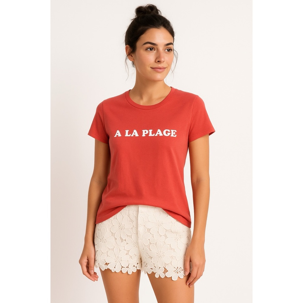Banana Republic A La Plage T Shirt Orange Short Sleeve Size S
